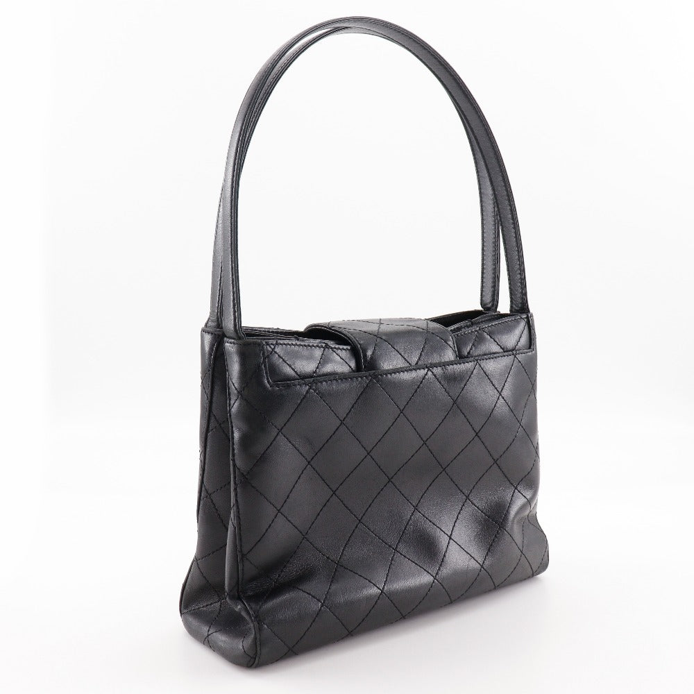 CHANEL Tote Bag lambskin black COCO Mark Bicolole Women