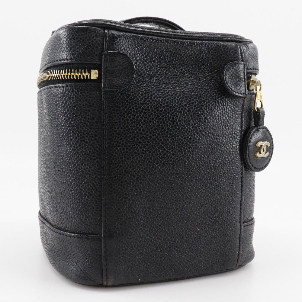 CHANEL Handbag Caviar skin black Vanity Women