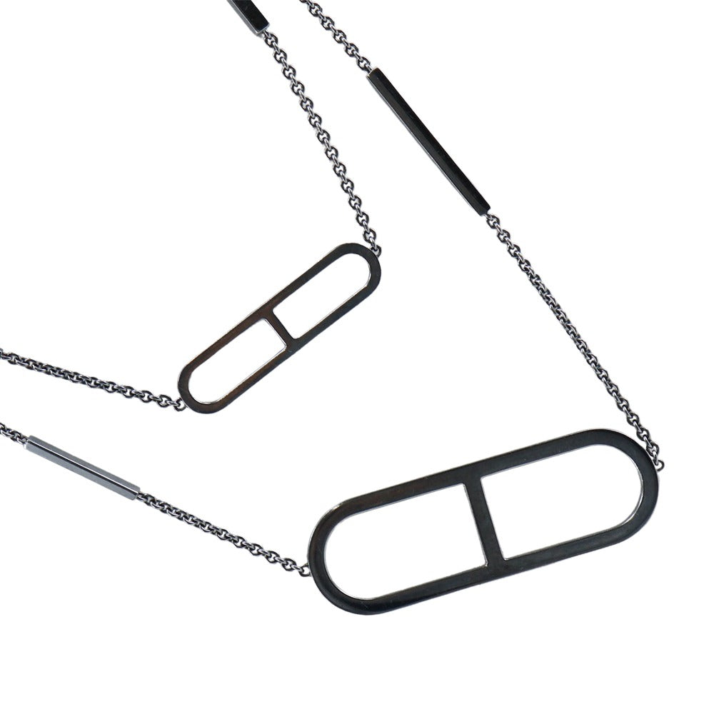 HERMES Necklace Silver925 gray Eva - Chene Dunkle