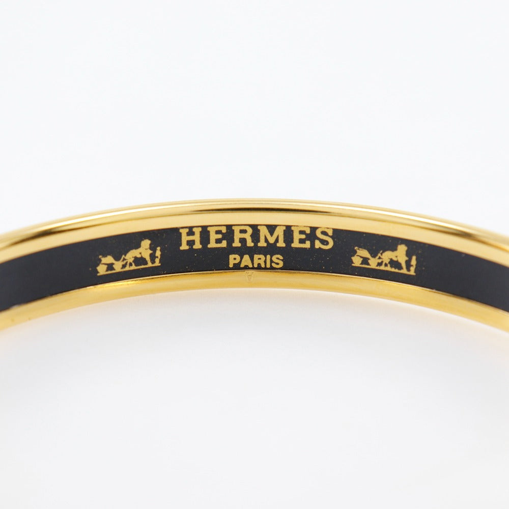 HERMES Bangle Plated Gold Red Cloisonne Emile