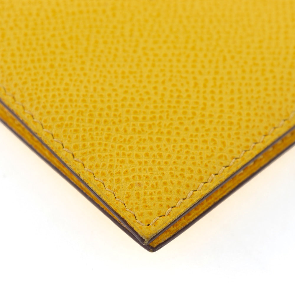 HERMES Long Wallet Purse Epsom yellow Bean unisex(Unisex)