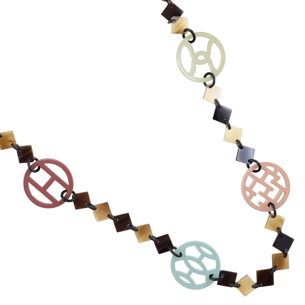 HERMES Necklace Buffalo horn multicolor Diva