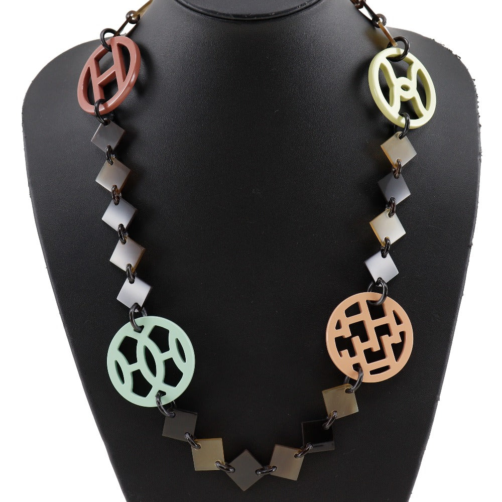 HERMES Necklace Buffalo horn multicolor Diva