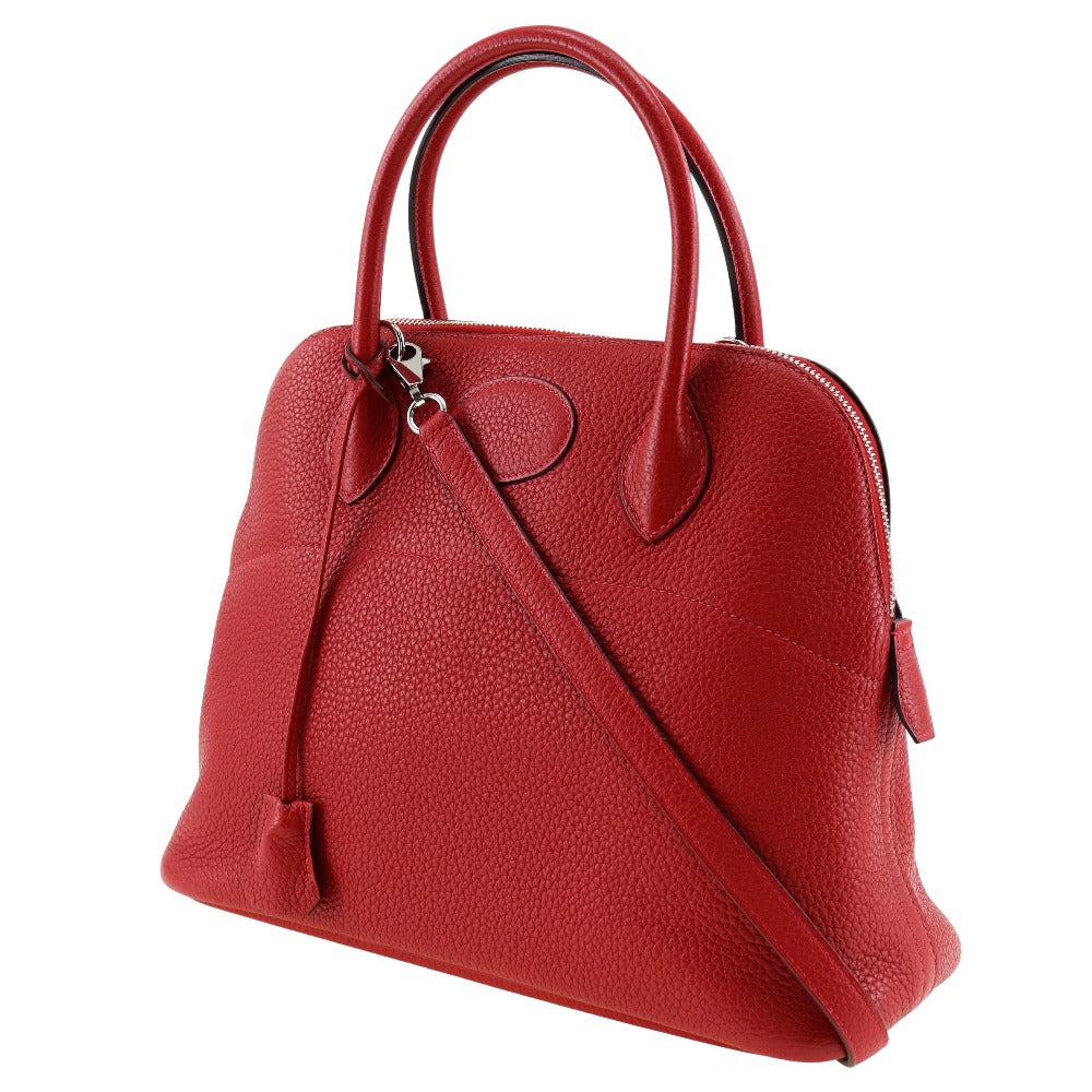 HERMES Handbag Taurillon Clemence Red Bored 31 Women
