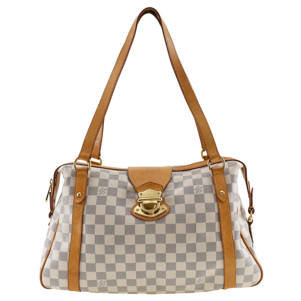 LOUIS VUITTON Shoulder Bag N42220 Damier Azur Canvas white Stresa PM Women