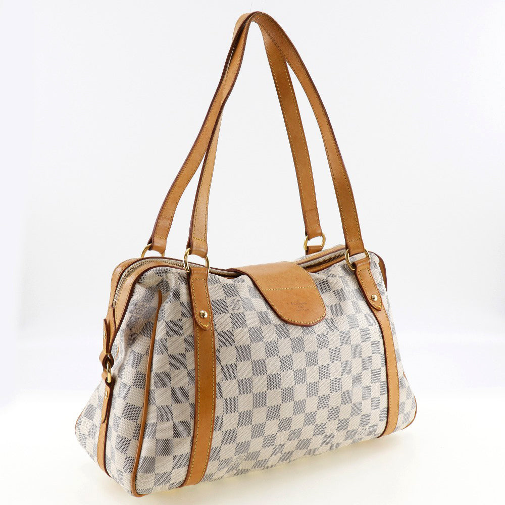 LOUIS VUITTON Shoulder Bag N42220 Damier Azur Canvas white Stresa PM Women
