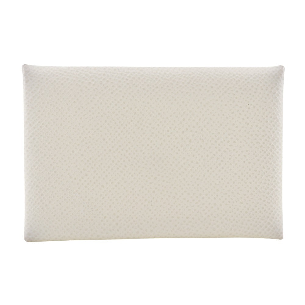 HERMES Card Case Epsom White Calvi unisex(Unisex)