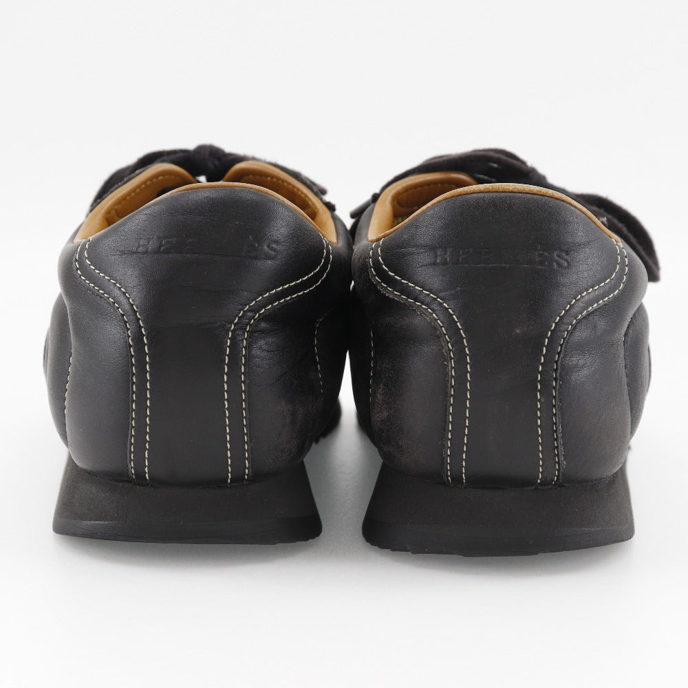 HERMES sneakers leather black quick mens 41