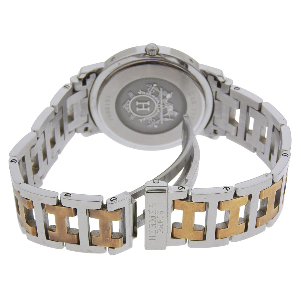 HERMES Watches Quartz CL6.720 Stainless Steel , Plated Gold Silver Clipper combination white dial