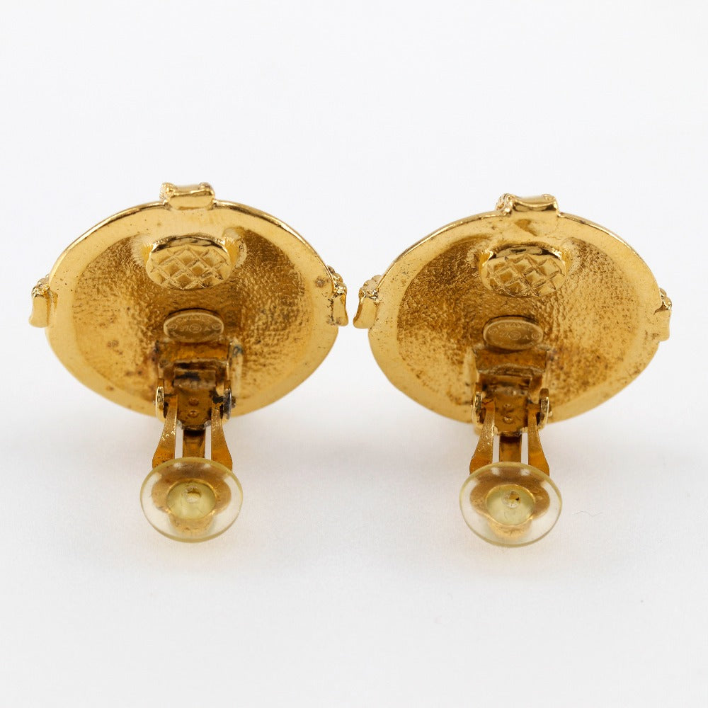 CHANEL Earring Plated Gold gold vintage COCO Mark Women