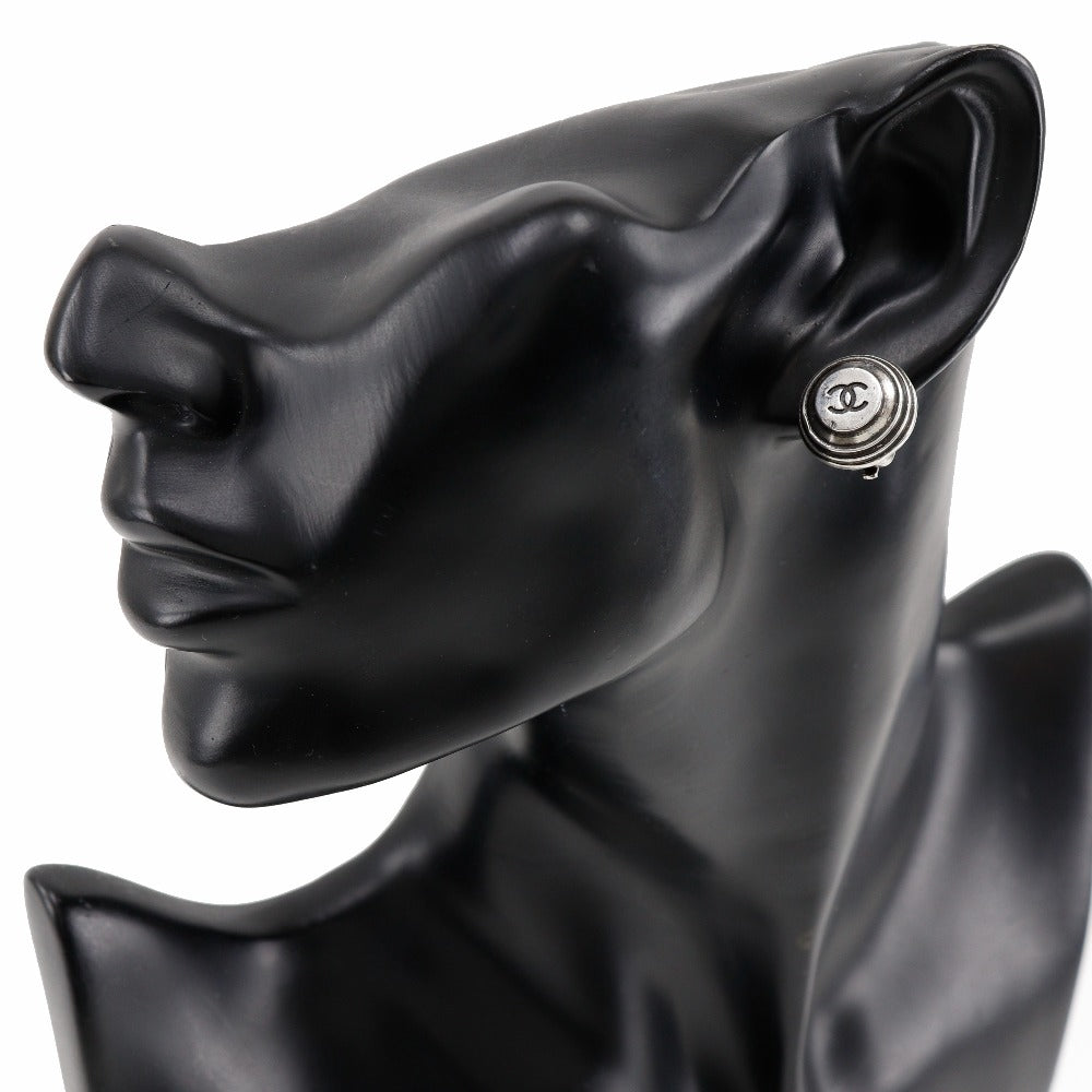 CHANEL Earring metallic Silver COCO Mark Women