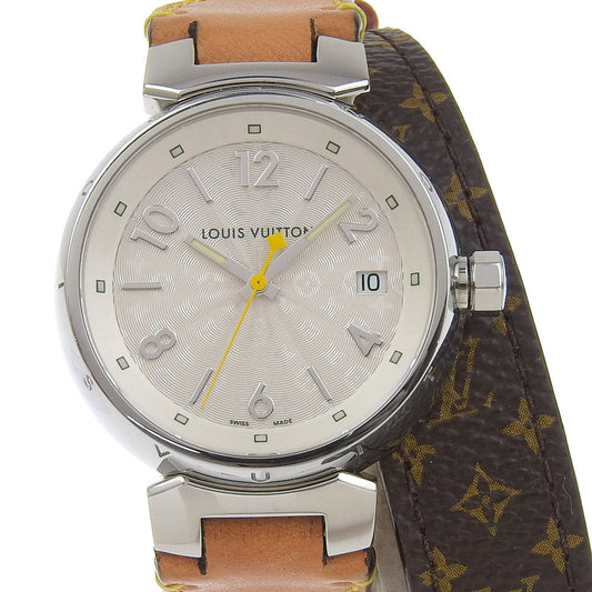 LOUIS VUITTON Watches Quartz Q1313 Stainless Steel , Monogram Canvas white Tambour White dial Women
