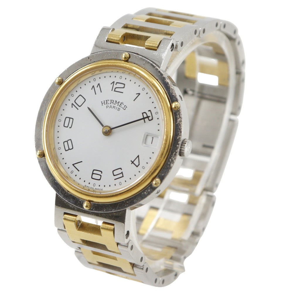 HERMES Watches Quartz Stainless Steel , Plated Gold white Clipper white dial