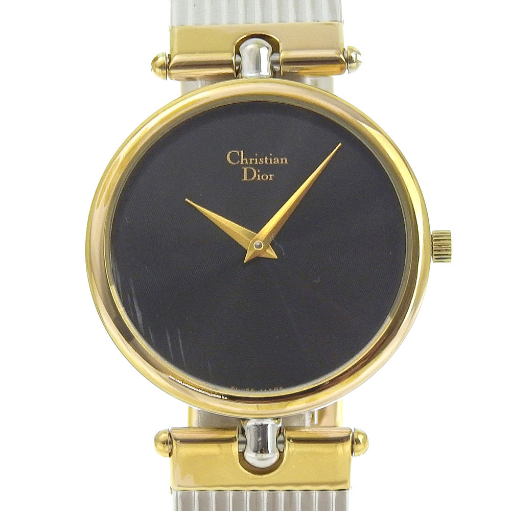 Christian Dior Watches Quartz 3026 Stainless Steel , Plated Gold black black dial Women