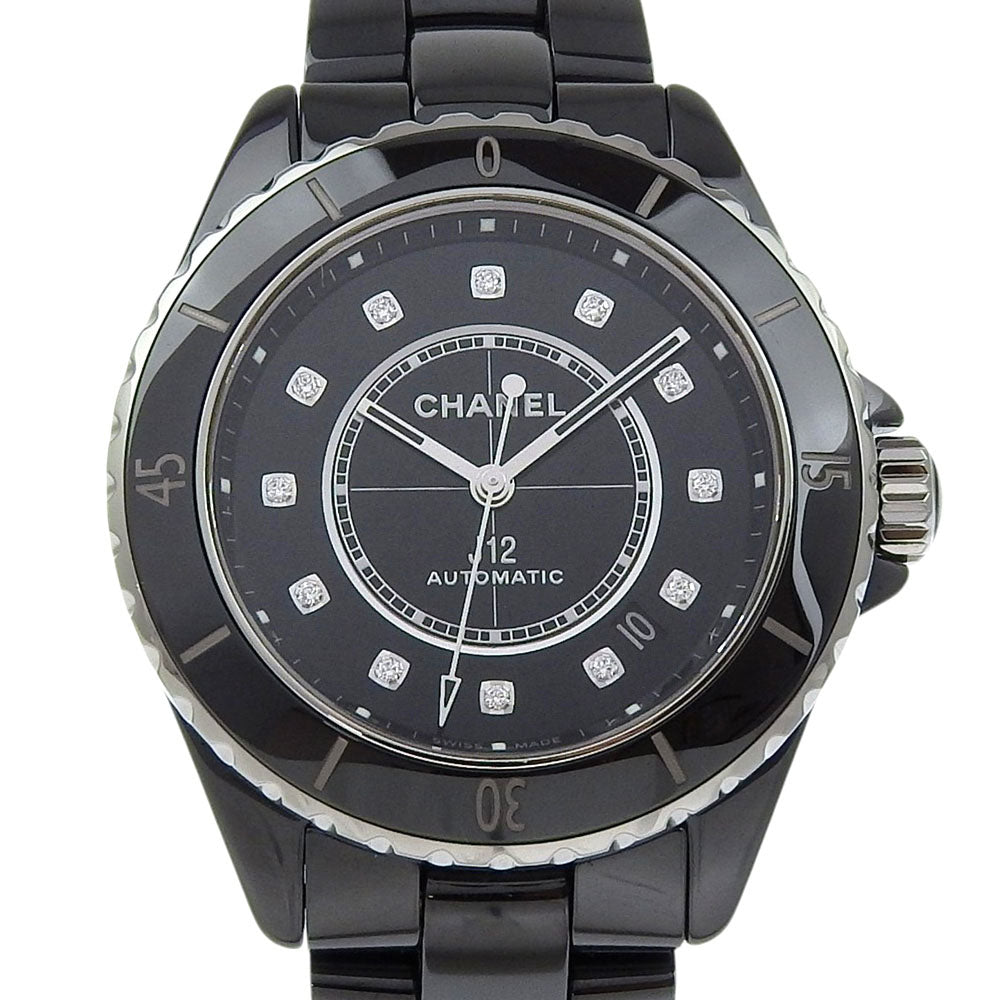 CHANEL Watches Mechanical Automatic H5702 ceramic black 12P diamond J12 black dial