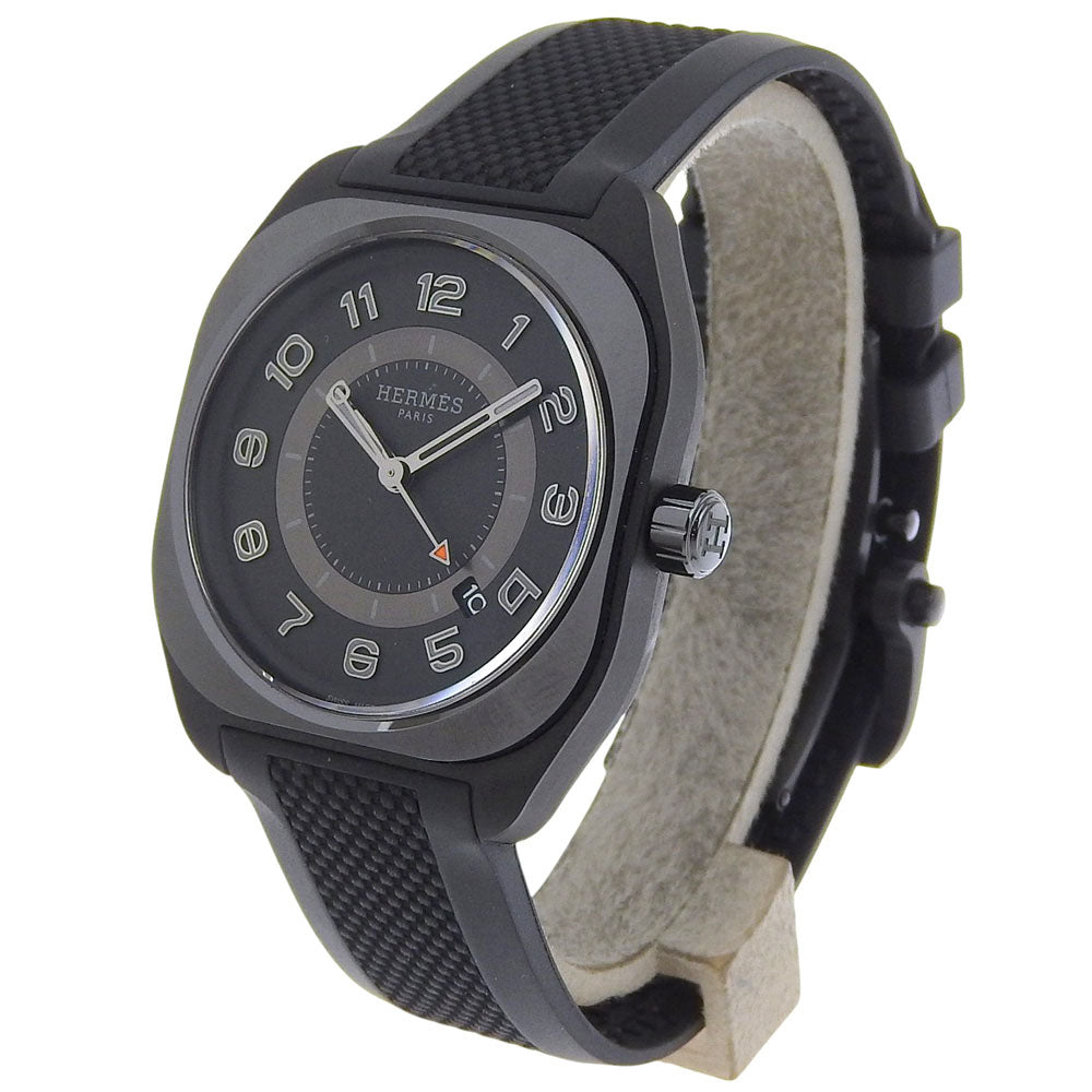 HERMES Watches Mechanical Automatic SP1.745 Titanium, Rubber black H08 Date black dial