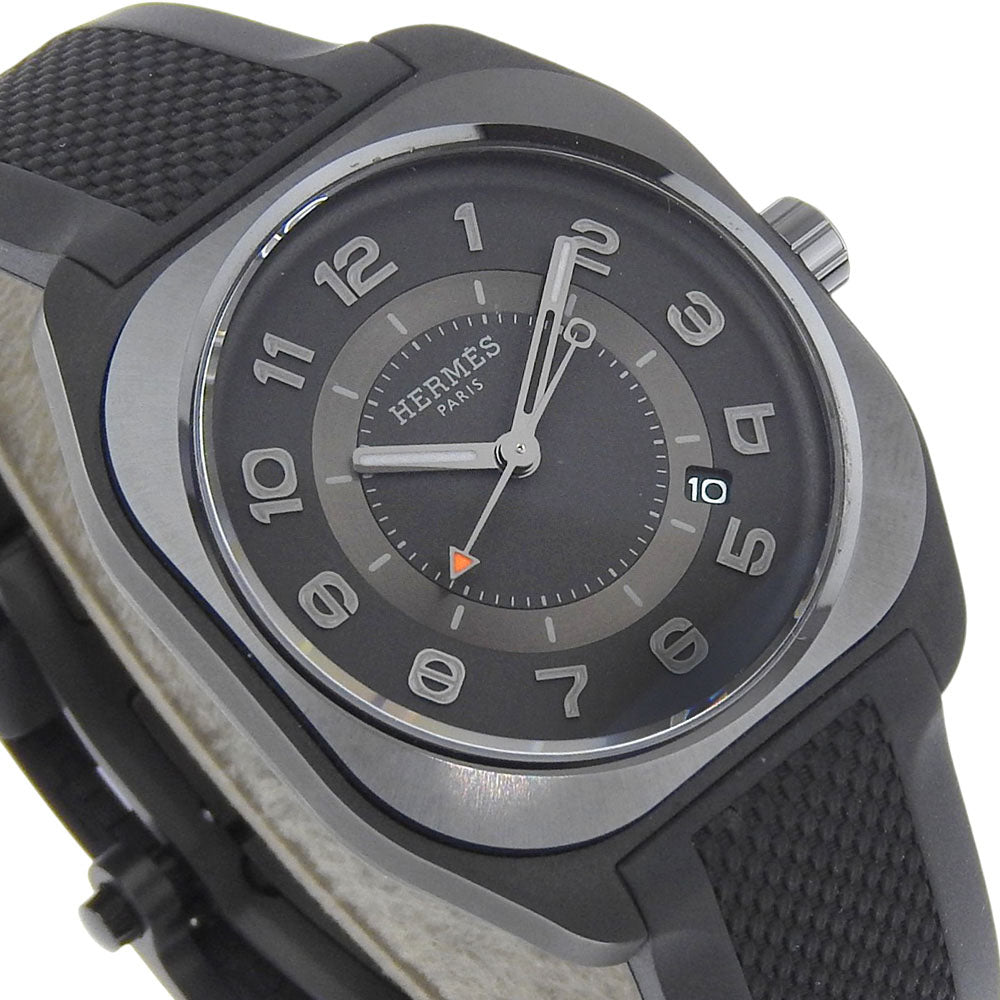 HERMES Watches Mechanical Automatic SP1.745 Titanium, Rubber black H08 Date black dial