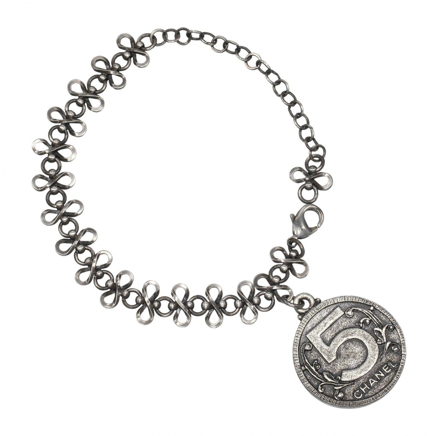 CHANEL bracelet metallic Silver Mademoiselle Coin