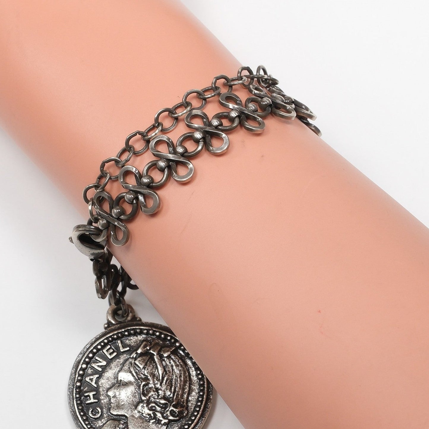 CHANEL bracelet metallic Silver Mademoiselle Coin
