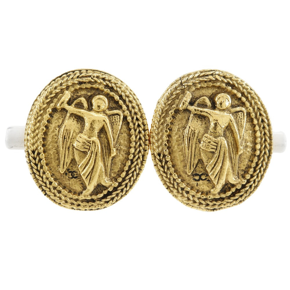 CHANEL Earring Plated Gold gold vintage COCO Mark Angel Women