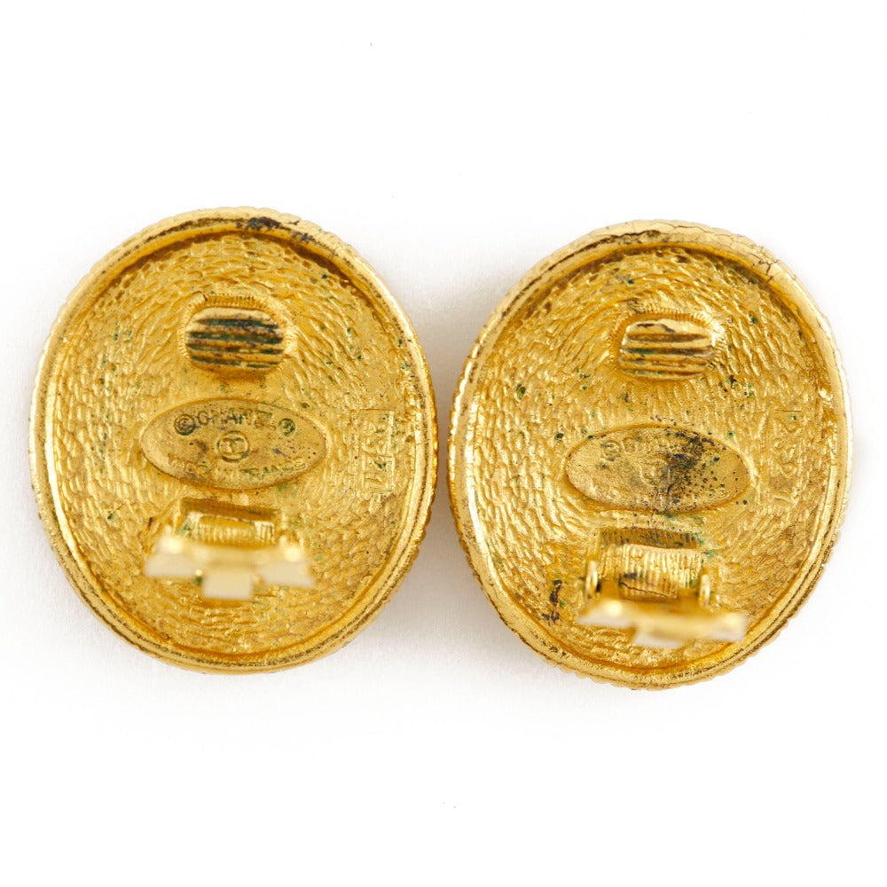 CHANEL Earring Plated Gold gold vintage COCO Mark Angel Women