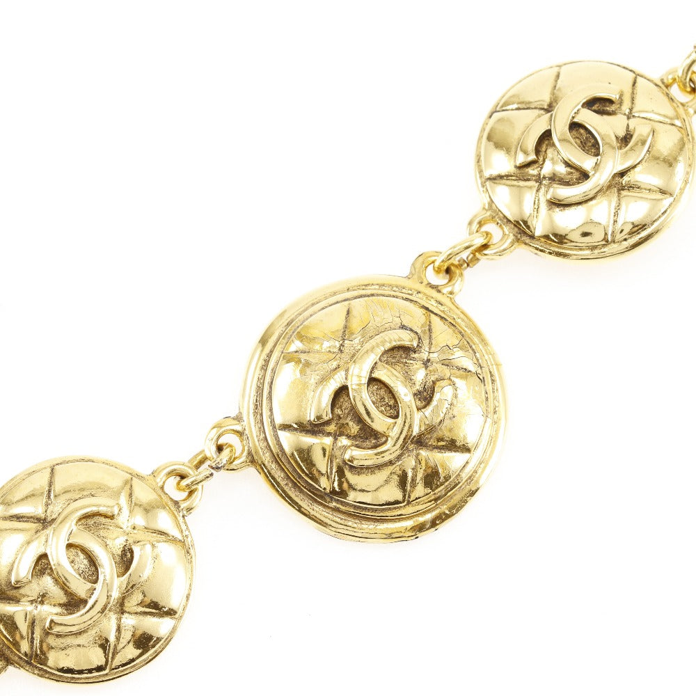 CHANEL Necklace Plated Gold gold vintage Matrasse COCO Mark Women