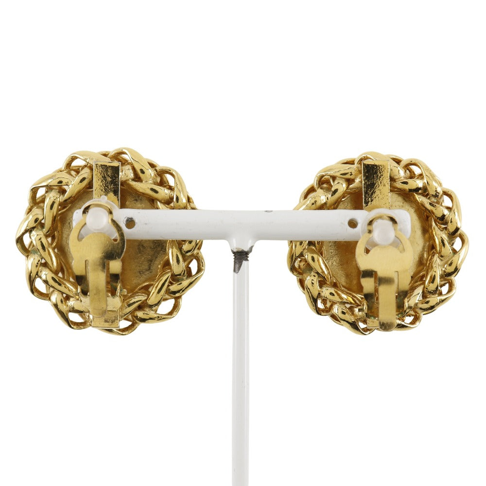 CHANEL Earring Plated Gold gold vintage Rice motif Women