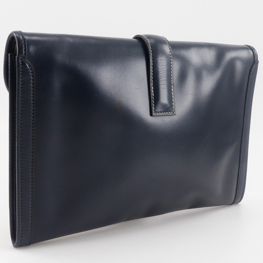 HERMES Clutch bag Box scarf Navy vintage JigePM