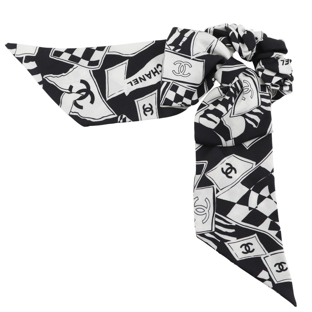 CHANEL Other accessories silk Black / white COCO Mark logo Shush