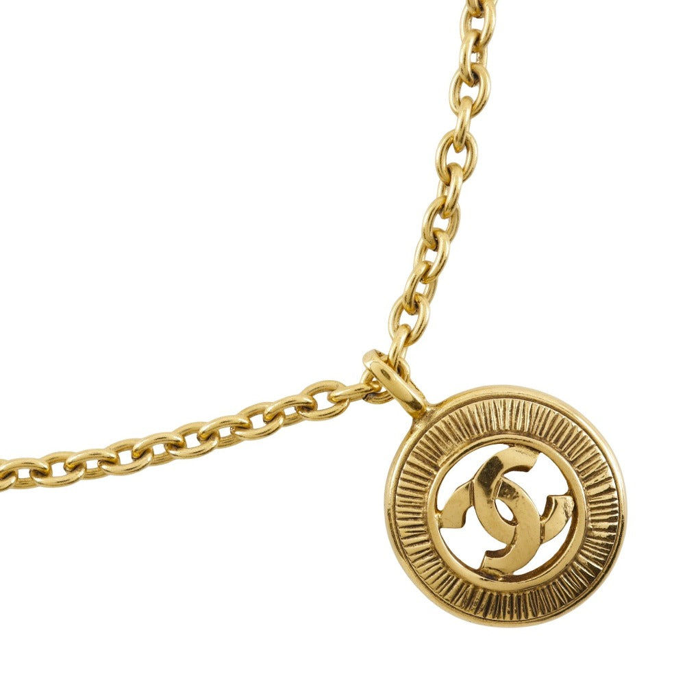 CHANEL Necklace Plated Gold gold vintage COCO Mark