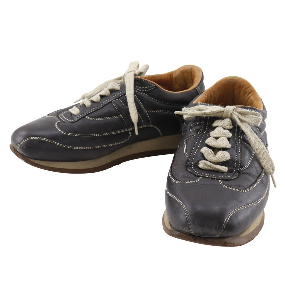 HERMES sneakers leather black H logo quick 36