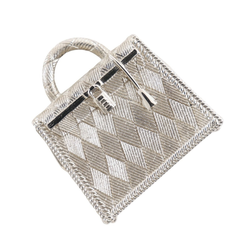 HERMES Pendant top metallic Silver Curio Jite Kelly