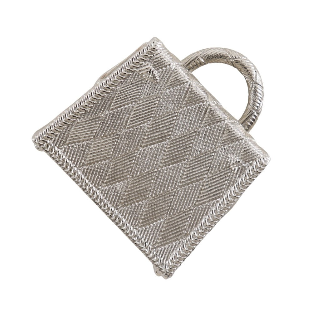 HERMES Pendant top metallic Silver Curio Jite Kelly