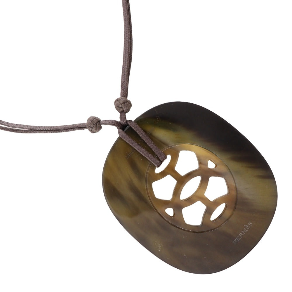 HERMES Necklace Buffalo horn black Lift GM