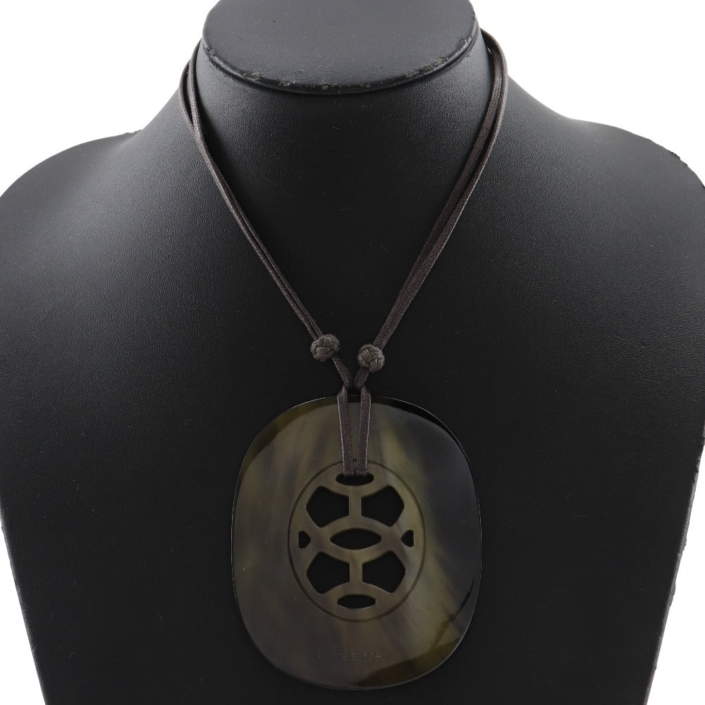 HERMES Necklace Buffalo horn black Lift GM