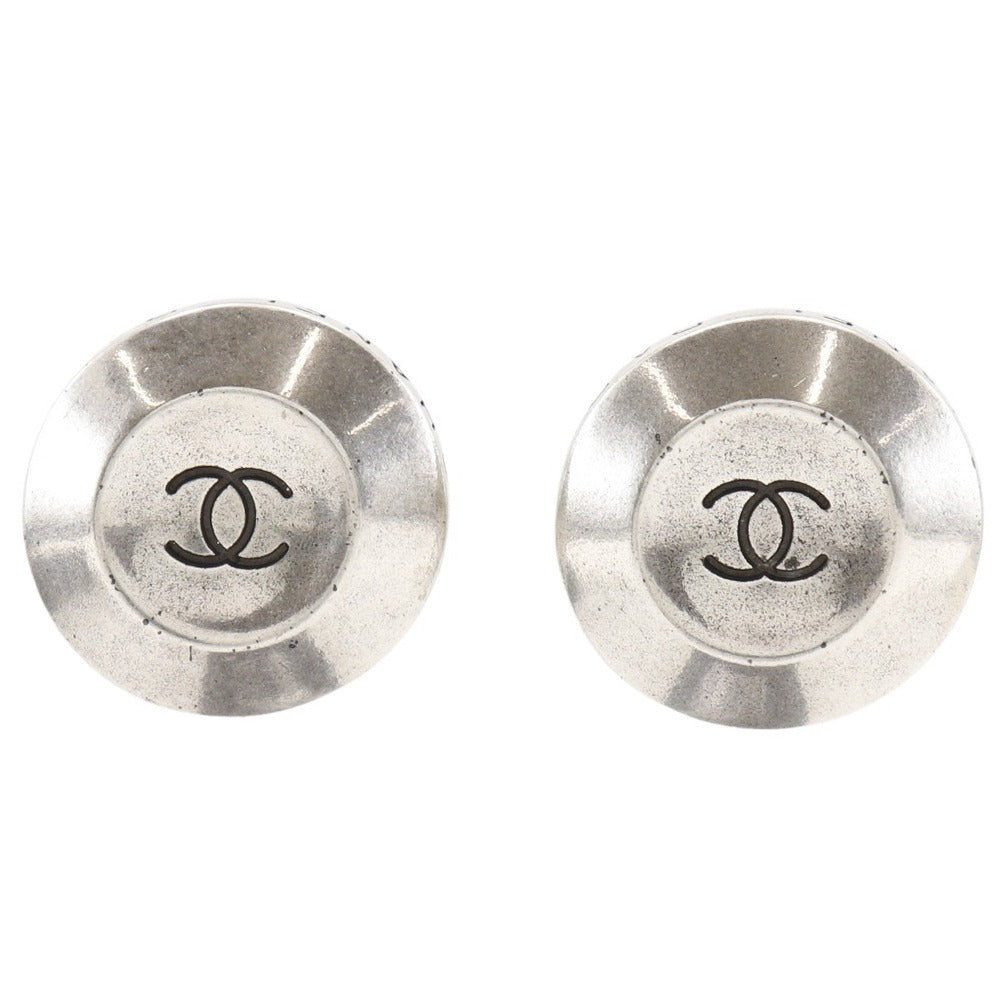 CHANEL Earring metallic Silver COCO Mark