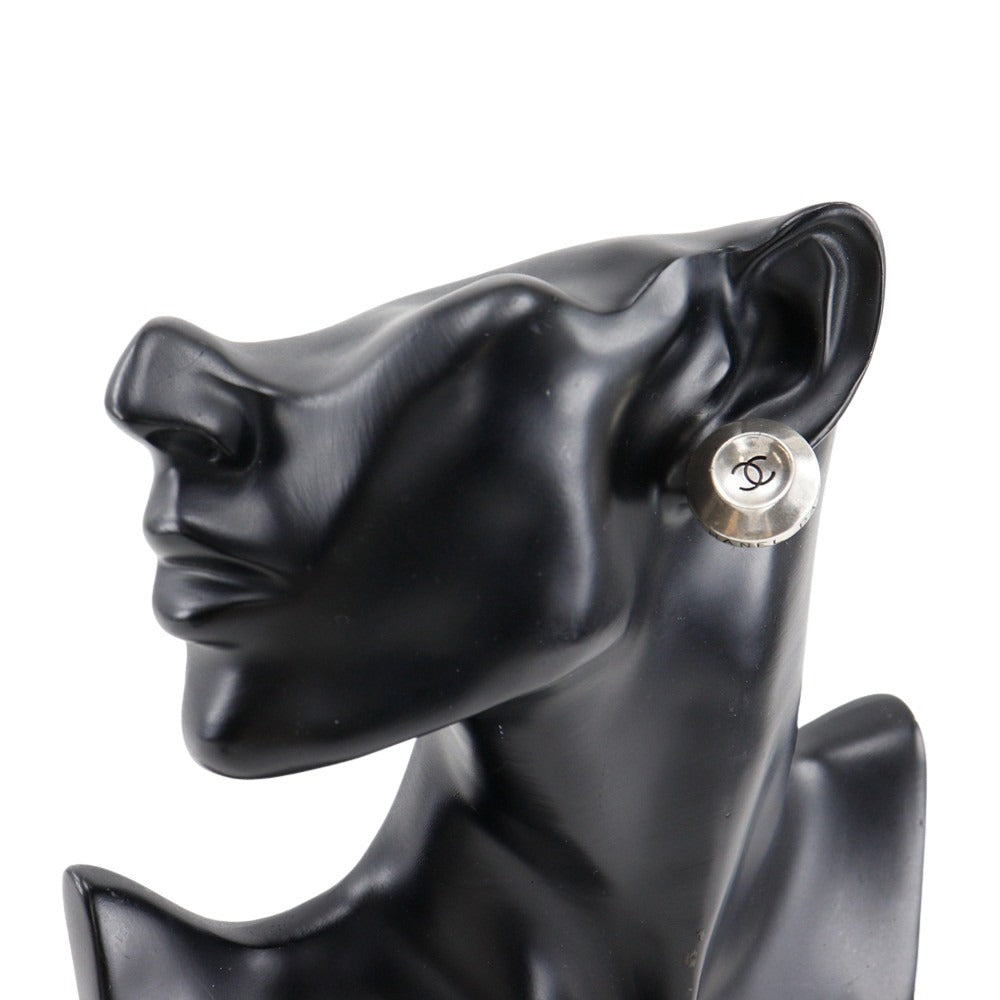 CHANEL Earring metallic Silver COCO Mark