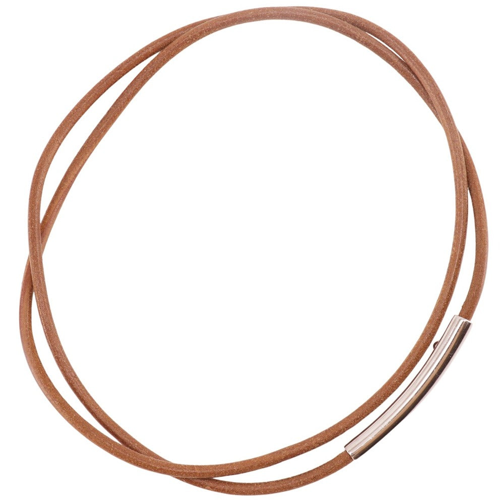 HERMES belt Leather, Metal Brown Double winding