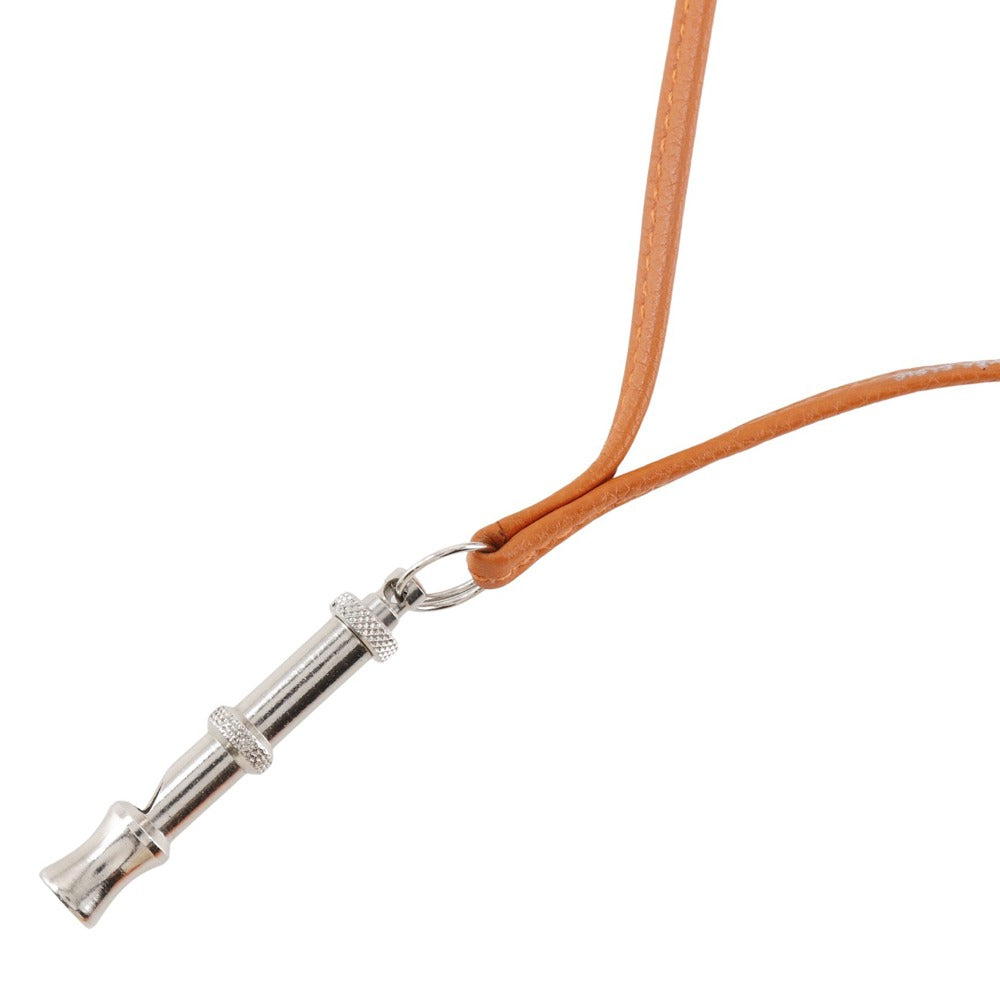 HERMES Necklace Courchevel, metal Orange / Silver Ultrasonic whistle Shifure
