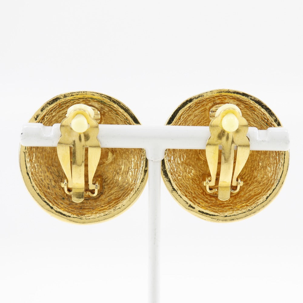 CHANEL Earring Plated Gold gold vintage Matrasse COCO Mark Women
