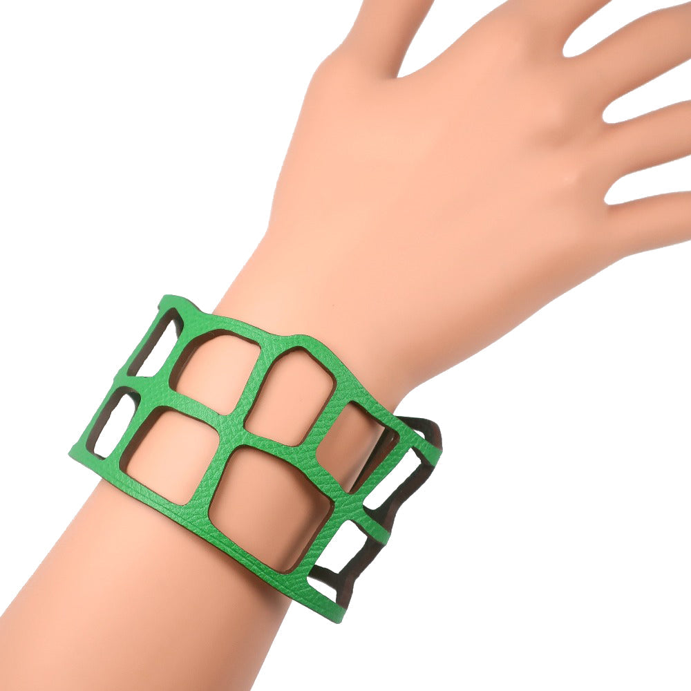 HERMES bracelet Togo Green petit ache ecaille Bangle