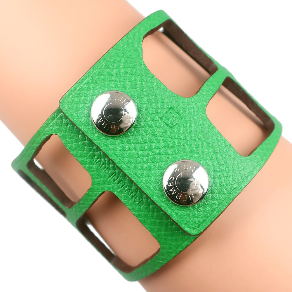 HERMES bracelet Togo Green petit ache ecaille Bangle
