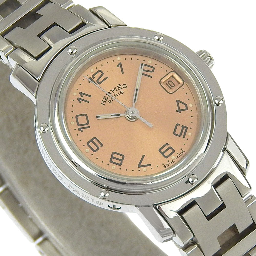 HERMES Watches Quartz CL4.210 Stainless Steel pink Clipper pink dial