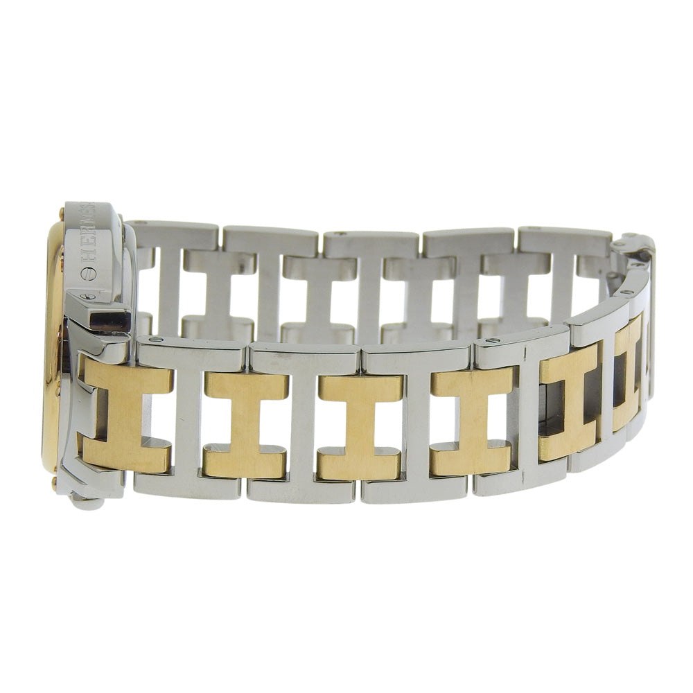HERMES Watches Quartz CL1.320 Stainless Steel , Plated Gold white Chronograph Clipper white dial