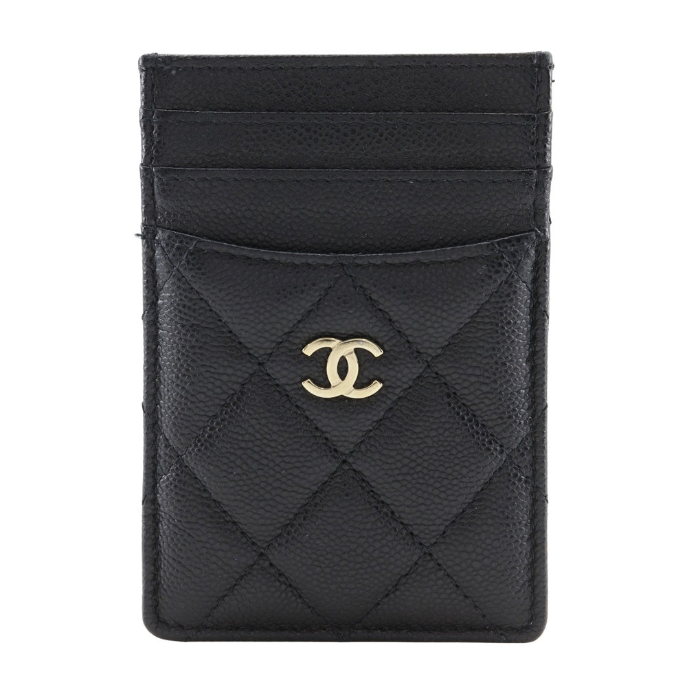 CHANEL Card Case AP3595 Cabin skin black Gold Metal Matrasse