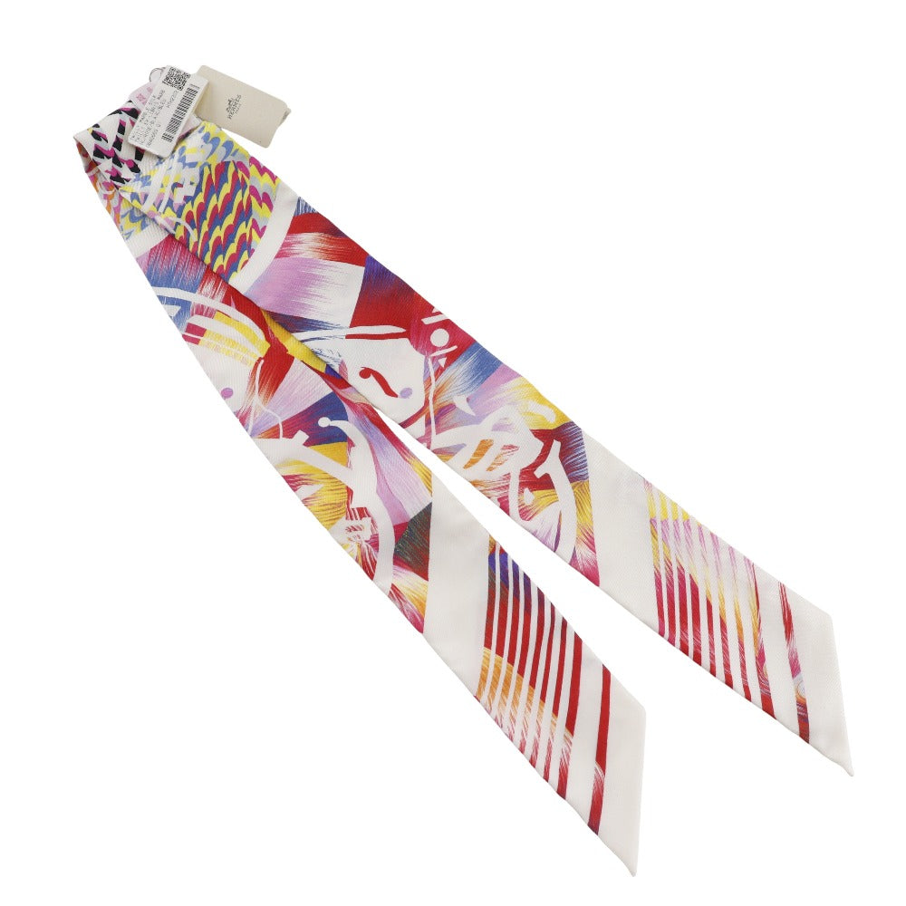 HERMES scarf silk Rose Kyoto Marble Twilly