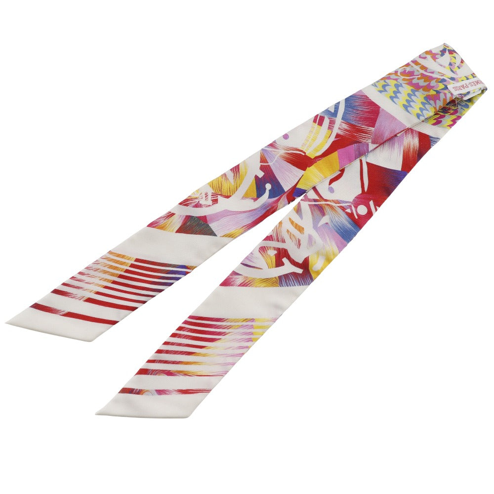HERMES scarf silk Rose Kyoto Marble Twilly