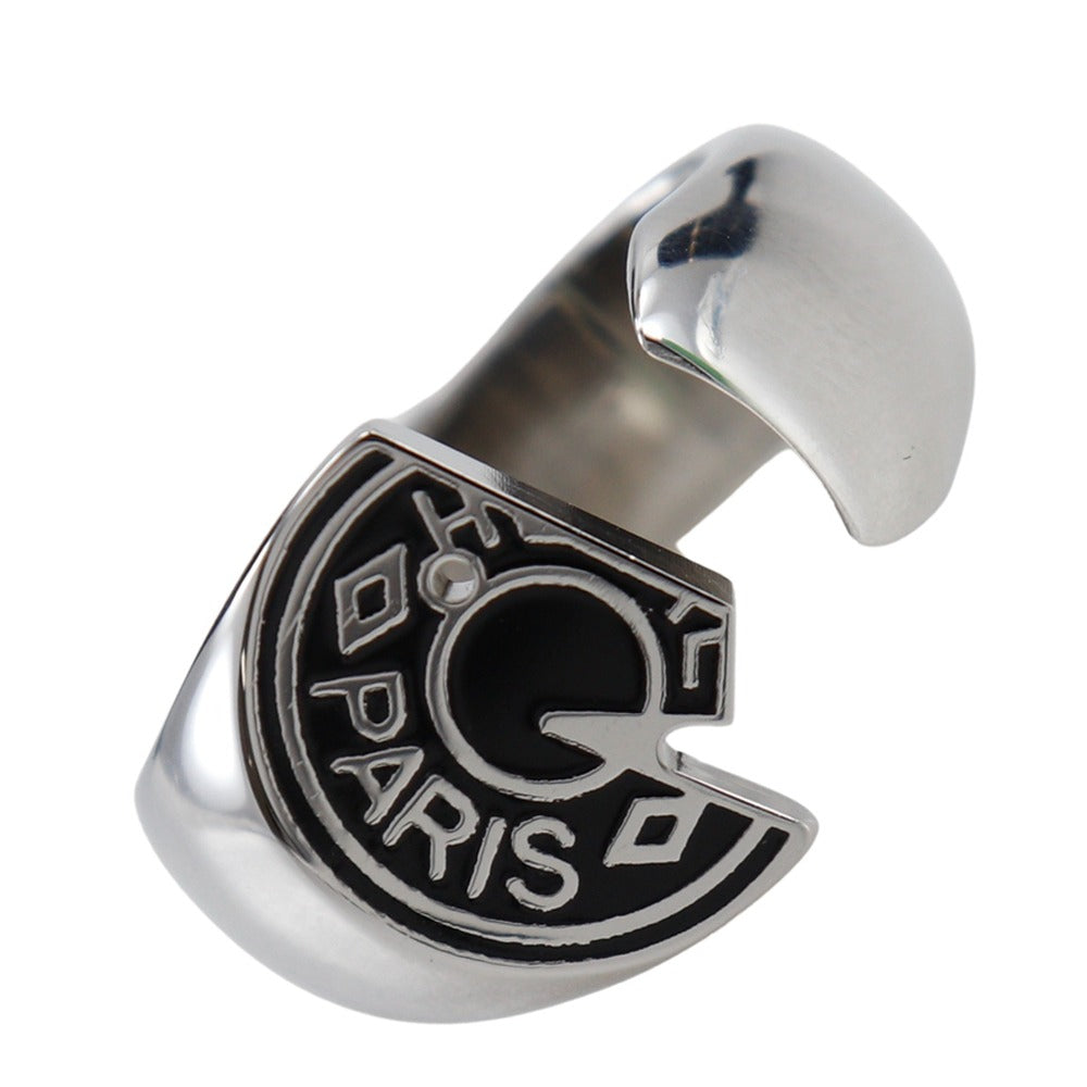 HERMES Ring metal black carrousel T60
