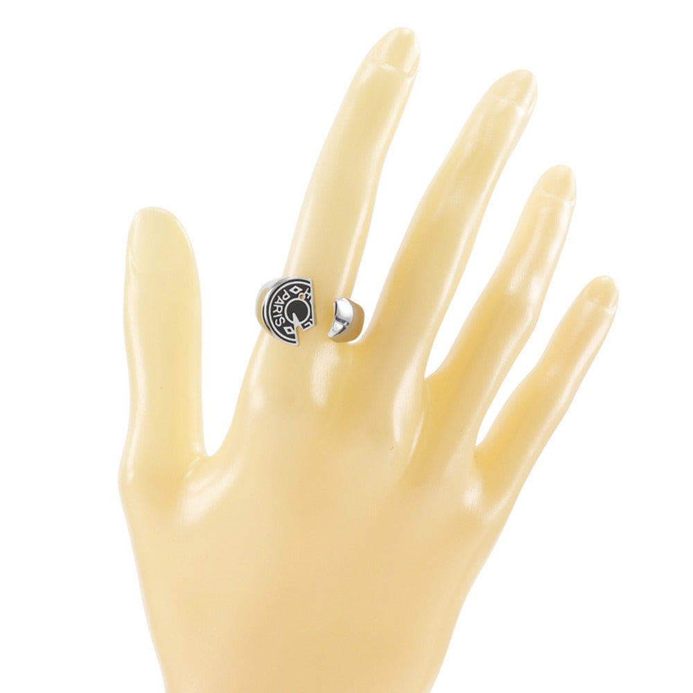 HERMES Ring metal black carrousel T60