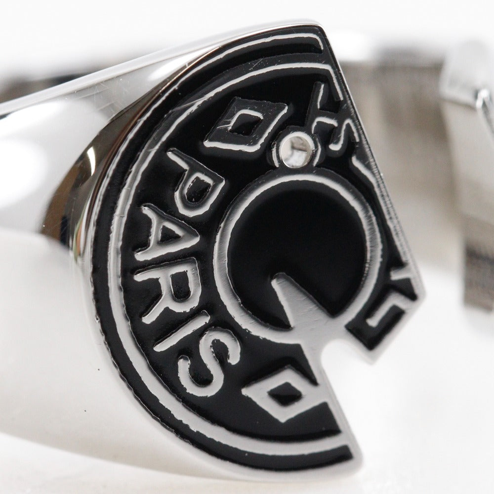 HERMES Ring metal black carrousel T60